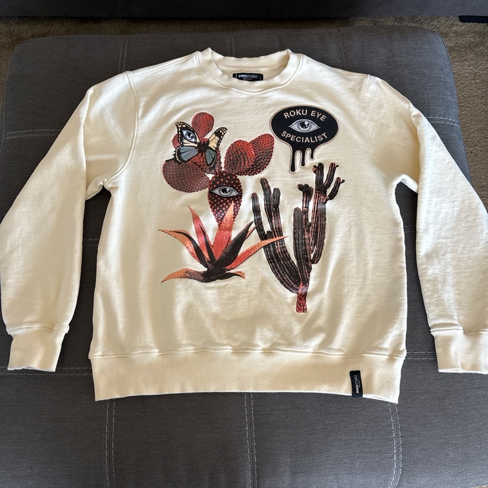 ROKUSTUDIO Man’s Sweater Cream ROKU EYE SPECIALIST . L